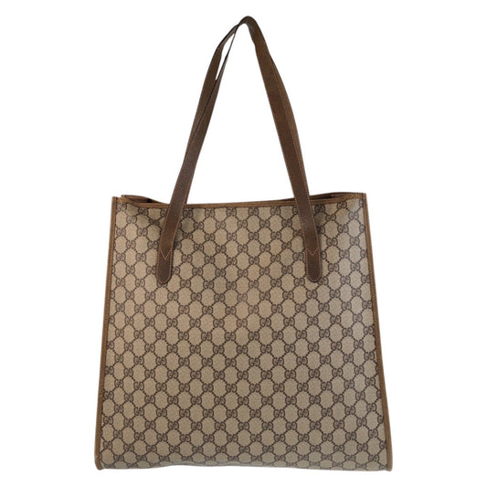 GUCCI Tote Bag 92 02 998 GG Supreme canvas, leather Beige Gold Metal Tote Bag Shoulder Bag Old Gucci Women(Unisex) Used Authentic