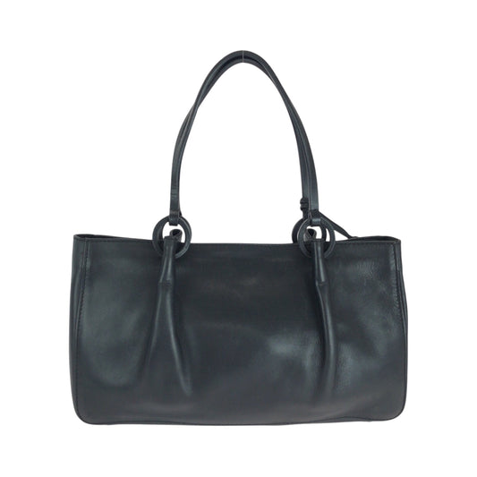 GUCCI Tote Bag 94898 leather Black GoldMetal Tote Bag handbag Women Used Authentic