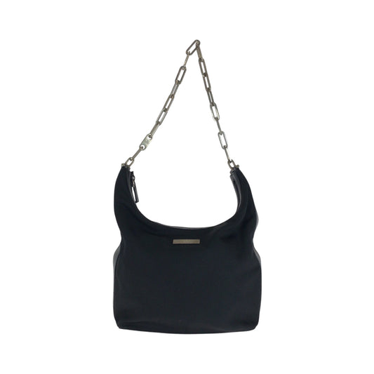 GUCCI Shoulder Bag 001 3374 Nylon Black SilverMetal ChainShoulder Bag Women Used Authentic