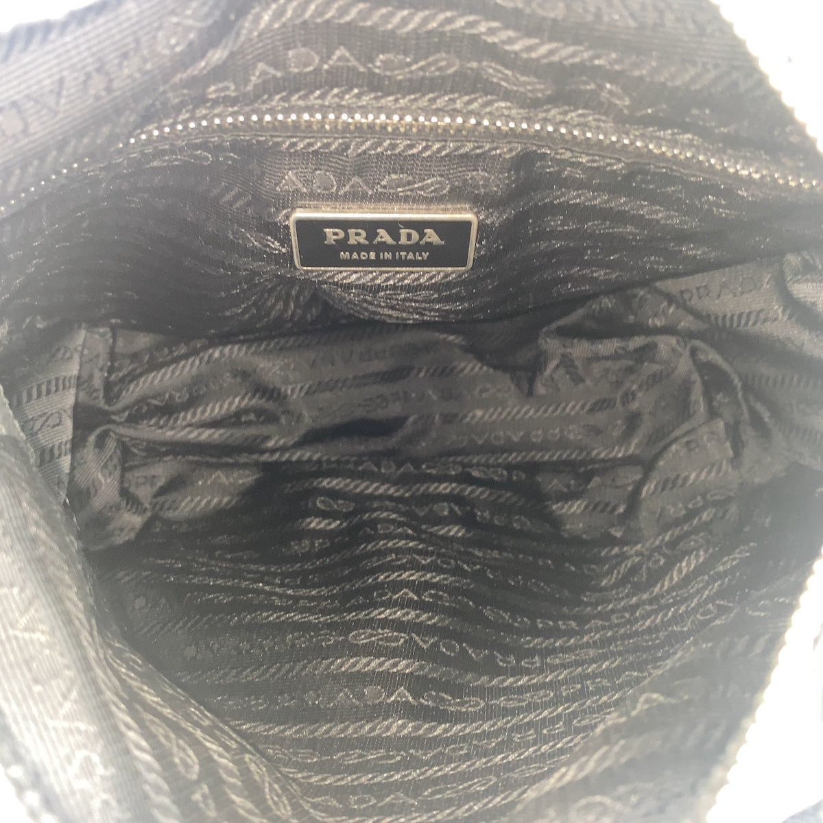 PRADA Shoulder Bag Nylon Black SilverMetal Crossbody Shoulder Bag Unisex Test Triangle With logo mens Used Authentic