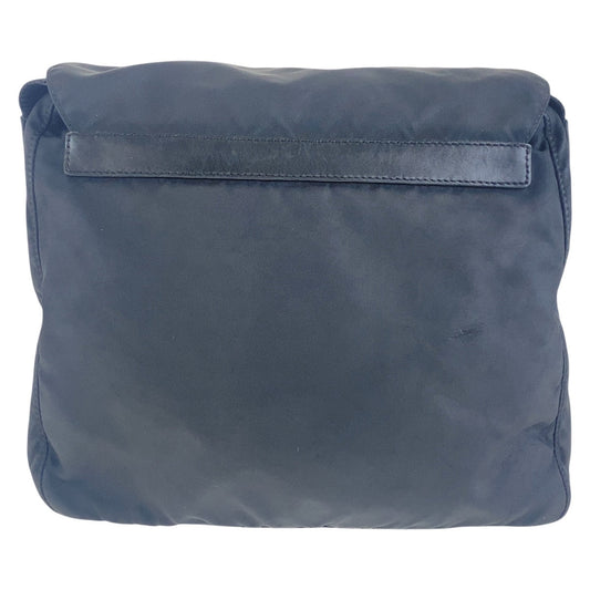 PRADA Shoulder Bag Nylon Black SilverMetal Crossbody Shoulder Bag Unisex Test Triangle With logo mens Used Authentic