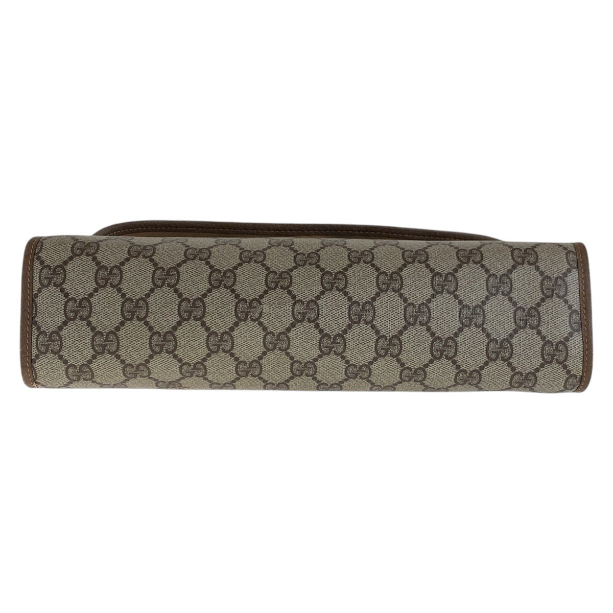 GUCCI Clutch bag 89 01 031 GG Supreme canvas, leather Beige Brown Gold Metal Clutch bag Sherry Line Old Gucci Women Used Authentic