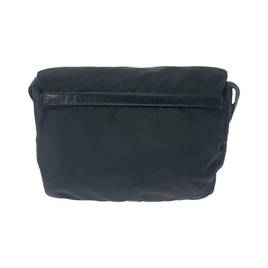 PRADA Shoulder Bag 1BD671 Nylon Black SilverMetal Shoulder Bag Messenger bag Test Triangle With logo mens Used Authentic