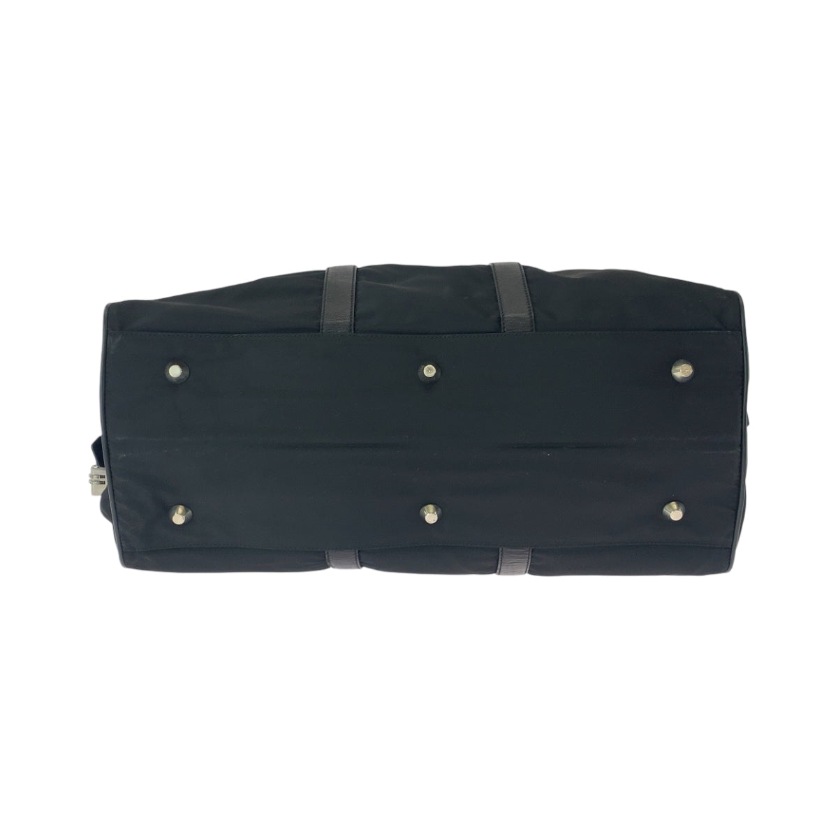 PRADA Boston Duffel bag Nylon Black SilverMetal Boston Duffel bag Handbag Test Triangle With logo Women Used Authentic