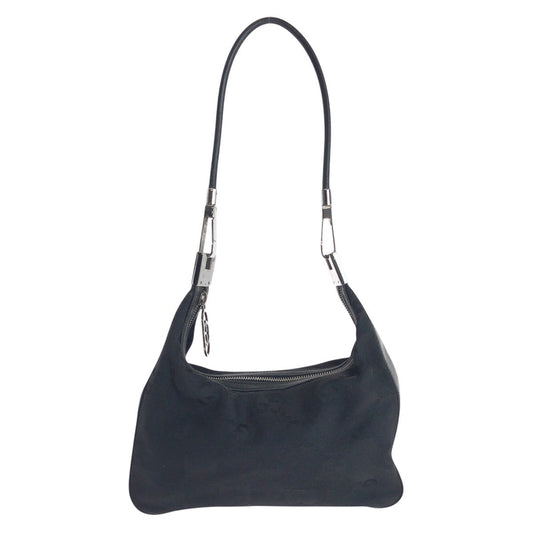 GUCCI Shoulder Bag 001 3821 Canvas, Leather Black SilverMetal Shoulder Bag Hobo Jumbo GG Women Used Authentic