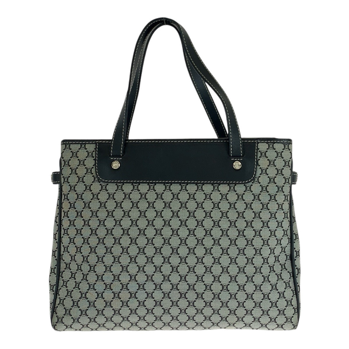 CELINE Tote Bag CE00/24 Canvas, Leather Grey Black SilverMetal Tote Bag handbag Macadam Women Used Authentic