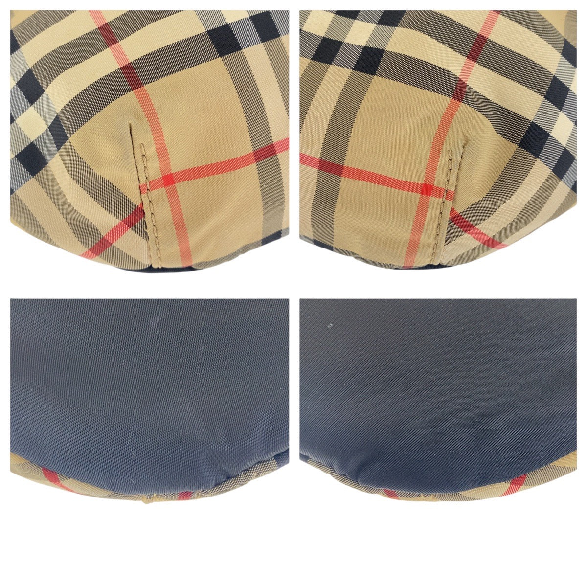 BURBERRY Sling bag Nylon Beige black Sling bag Bum bag Unisex Check Pattern Women Used Authentic