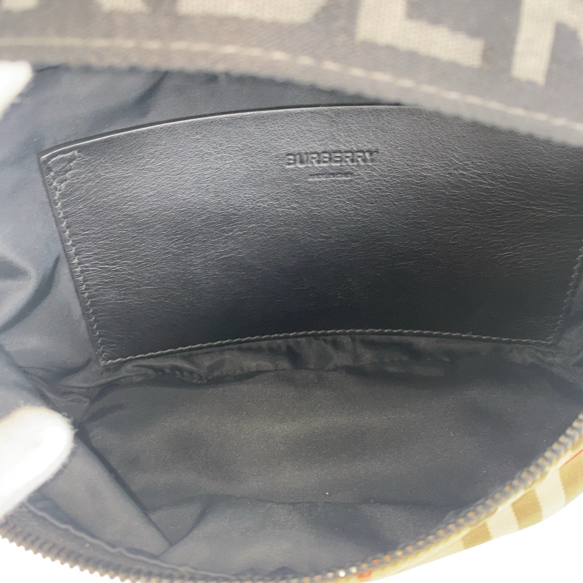 BURBERRY Sling bag Nylon Beige black Sling bag Bum bag Unisex Check Pattern Women Used Authentic