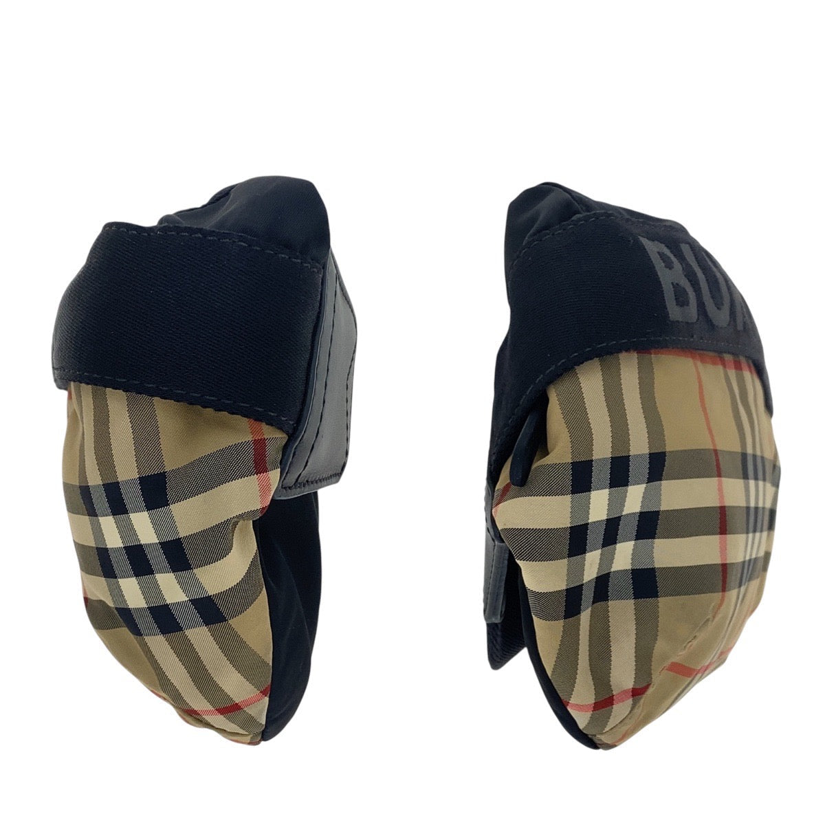 BURBERRY Sling bag Nylon Beige black Sling bag Bum bag Unisex Check Pattern Women Used Authentic