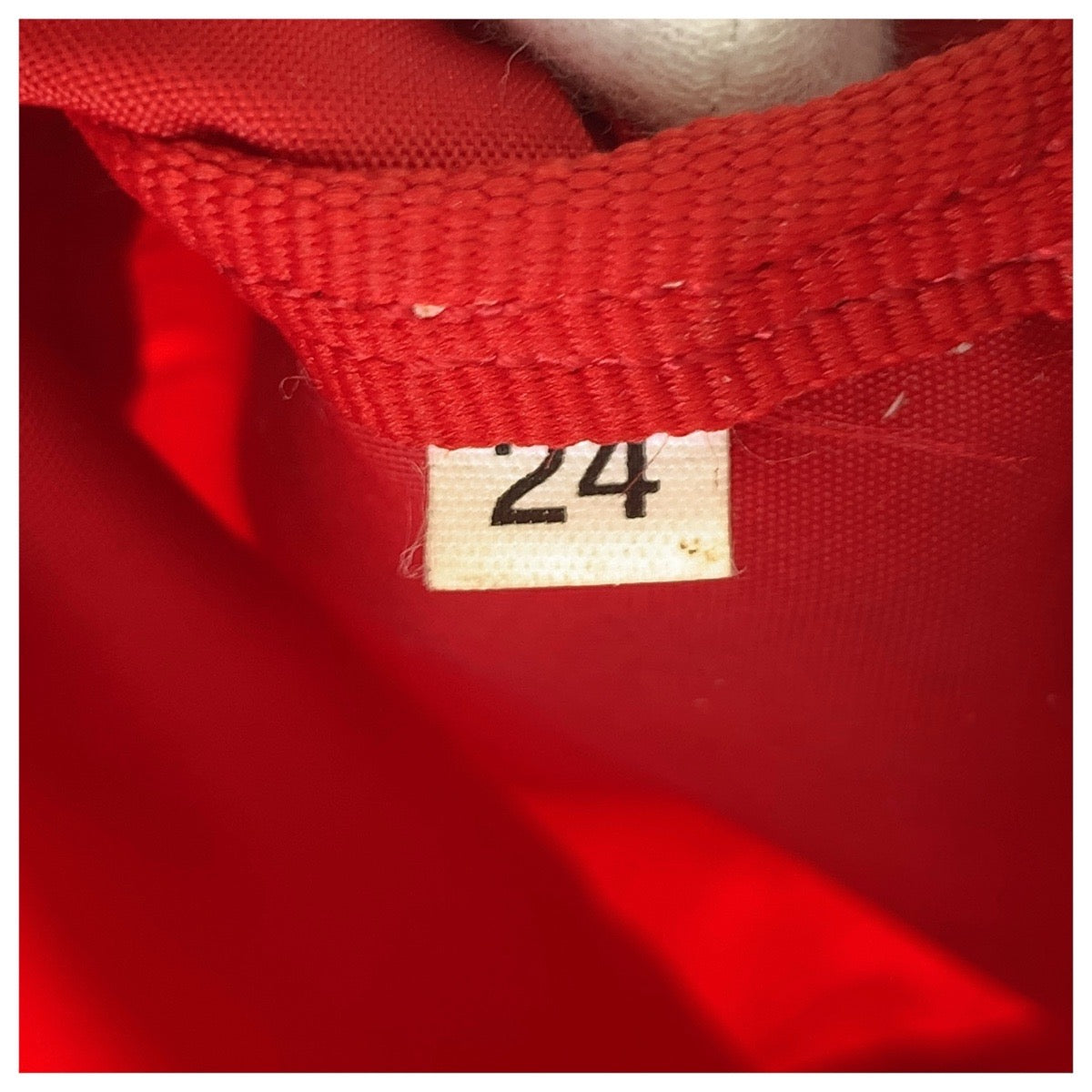 PRADA Pouch Nylon Red Silver Metal pouch accessory pouch Test Triangle With logo Women Used Authentic