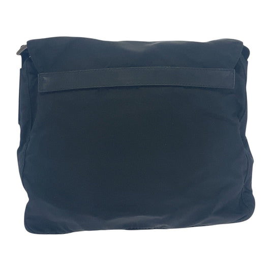 PRADA Shoulder Bag Nylon Black SilverMetal Crossbody Shoulder Bag Unisex Test Triangle With logo mens Used Authentic