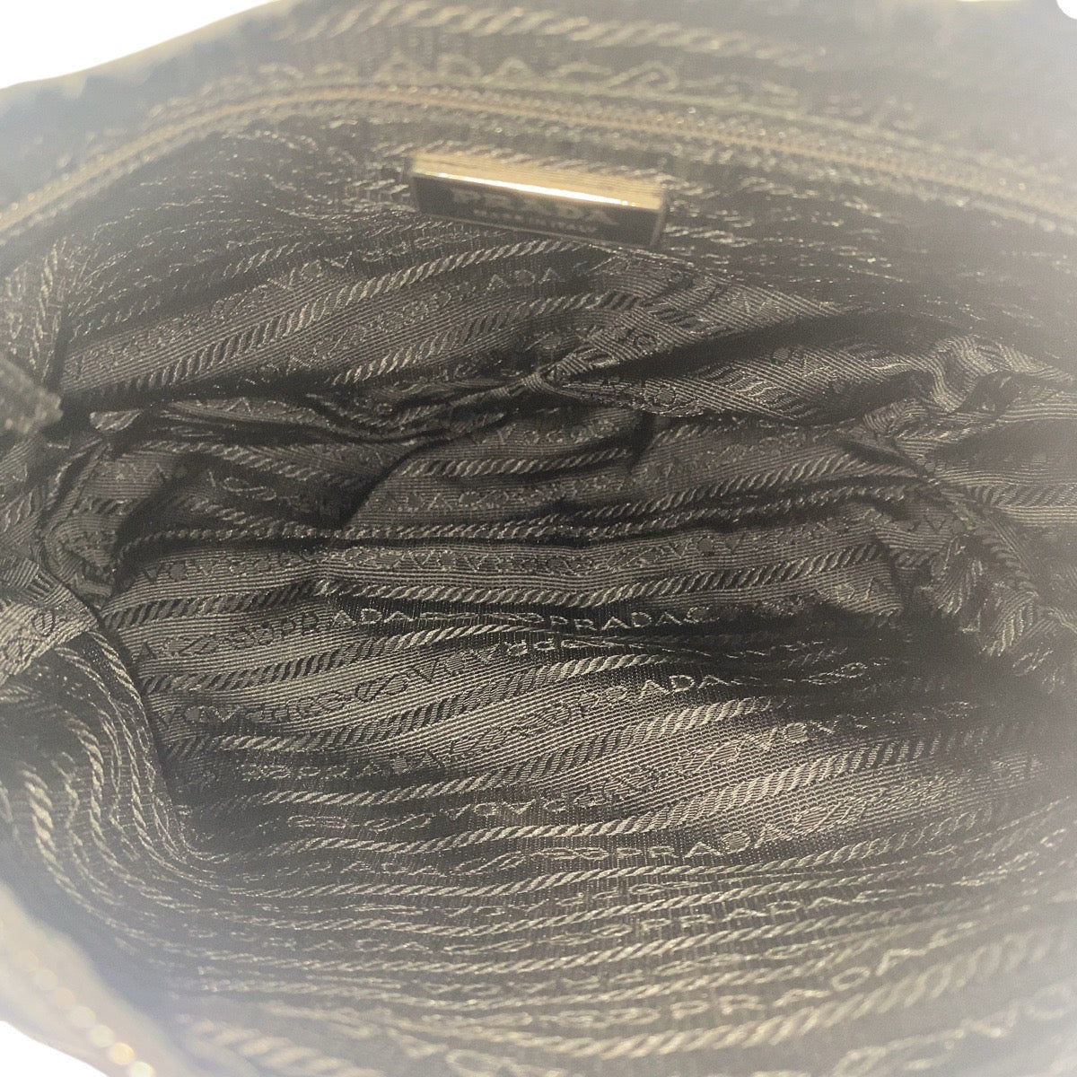 PRADA Shoulder Bag Nylon Black SilverMetal Crossbody Shoulder Bag Unisex Test Triangle With logo mens Used Authentic