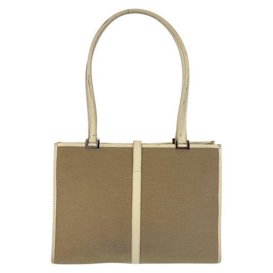 GUCCI Tote Bag 002 1073 Canvas, Leather Beige Ivory SilverMetal Tote Bag Shoulder Bag Jackie Women Used Authentic