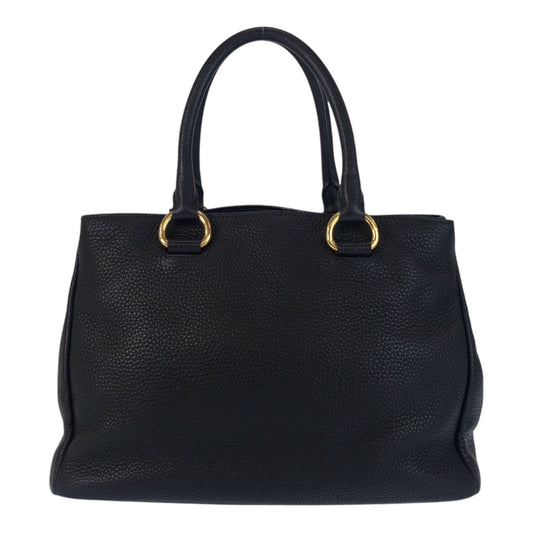 PRADA Tote Bag leather Black GoldMetal Tote Bag handbag Vitterodino Women Used Authentic