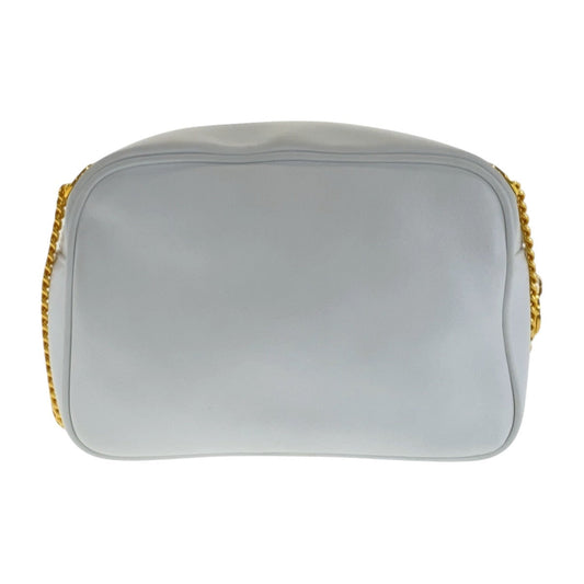 CELINE Shoulder Bag leather White GoldMetal Crossbody Shoulder Bag Camera Bag Triomphe Women Used Authentic