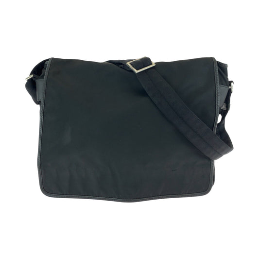 PRADA Shoulder Bag V158 Nylon Black SilverMetal Shoulder Bag Messenger bag Test Triangle With logo Women Used Authentic