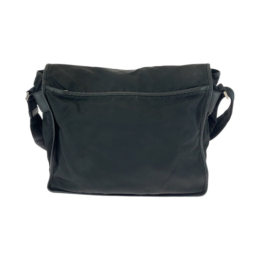 PRADA Shoulder Bag V158 Nylon Black SilverMetal Shoulder Bag Messenger bag Test Triangle With logo Women Used Authentic