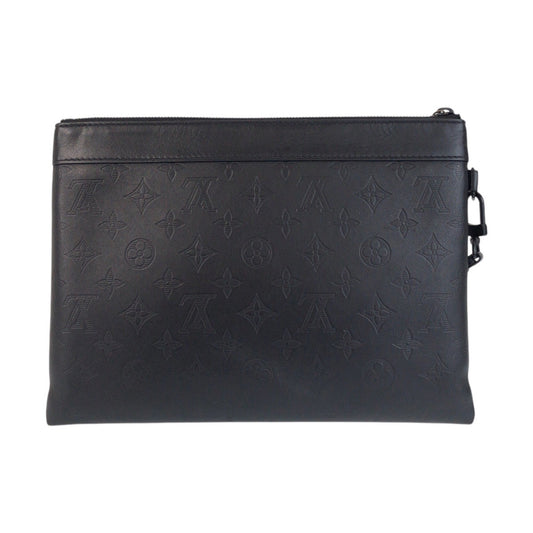 LOUIS VUITTON Clutch bag M81570 leather Noir black black Monogram shadow pochette to go mens Used Authentic