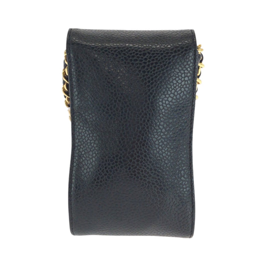 CHANEL Shoulder Bag Caviar skin Black GoldMetal COCO Mark