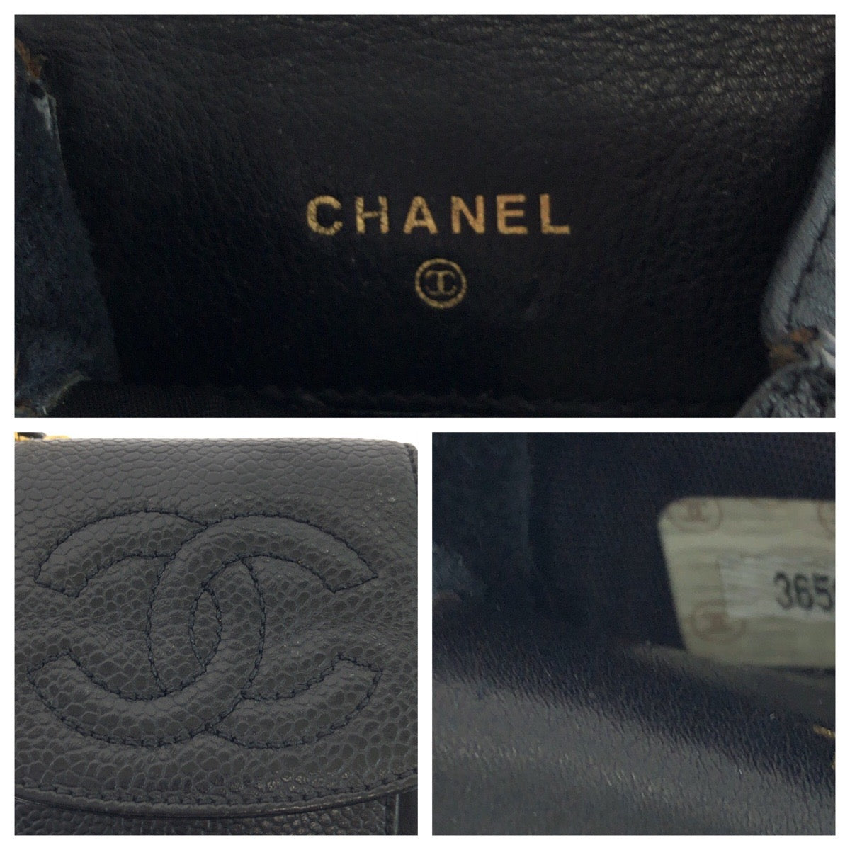 CHANEL Shoulder Bag Caviar skin Black GoldMetal COCO Mark