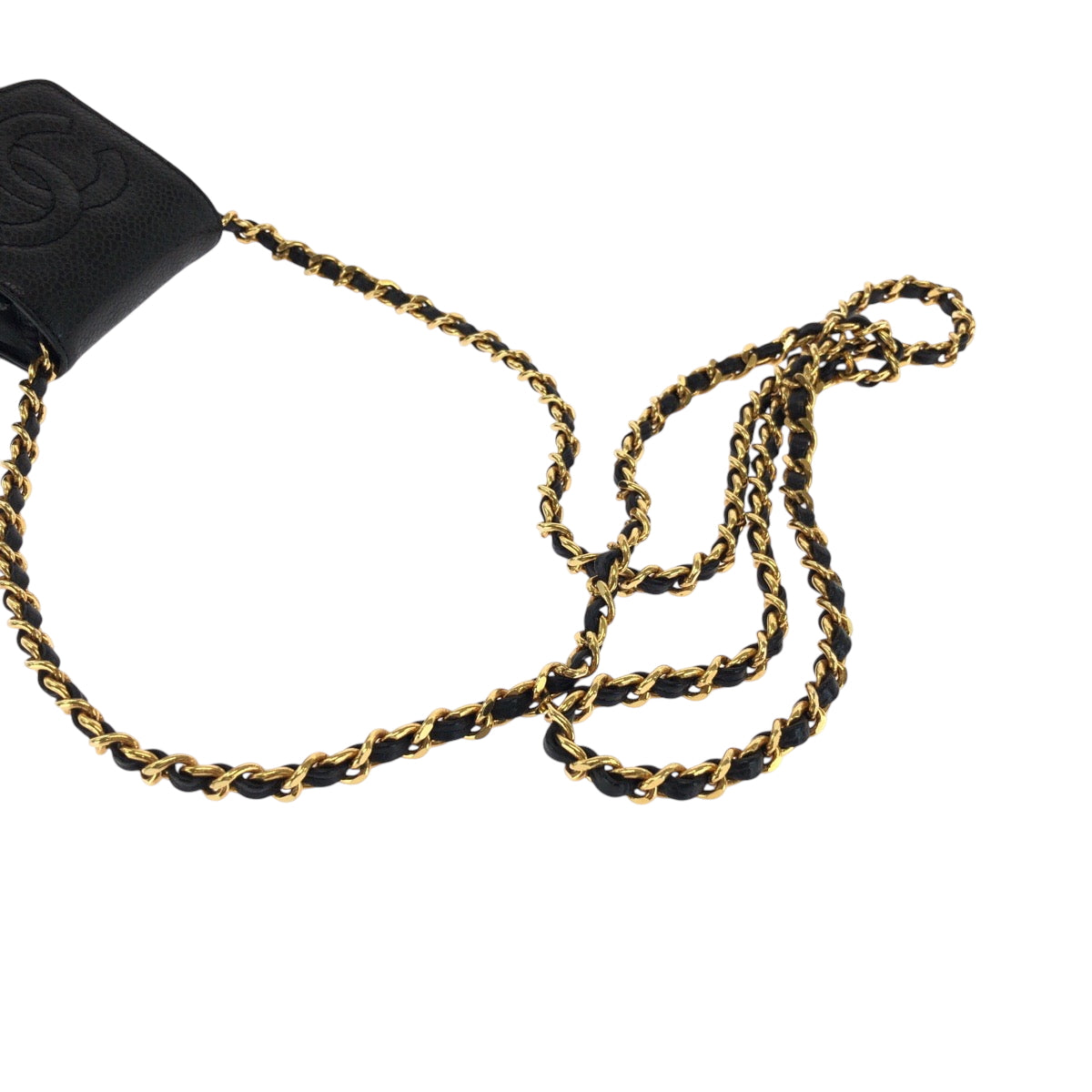 CHANEL Shoulder Bag Caviar skin Black GoldMetal COCO Mark
