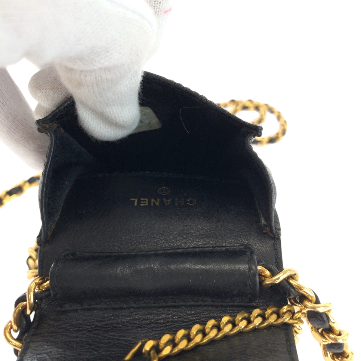 CHANEL Shoulder Bag Caviar skin Black GoldMetal COCO Mark