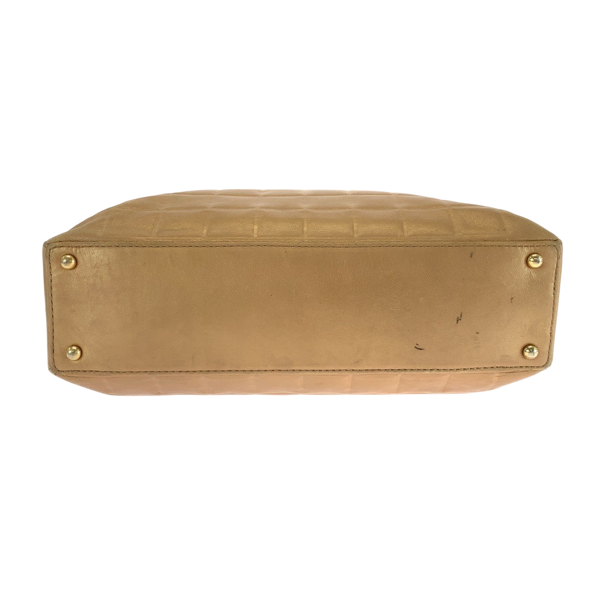 CHANEL Tote Bag lambskin Bronze GoldMetal Chocolate bar COCO Mark