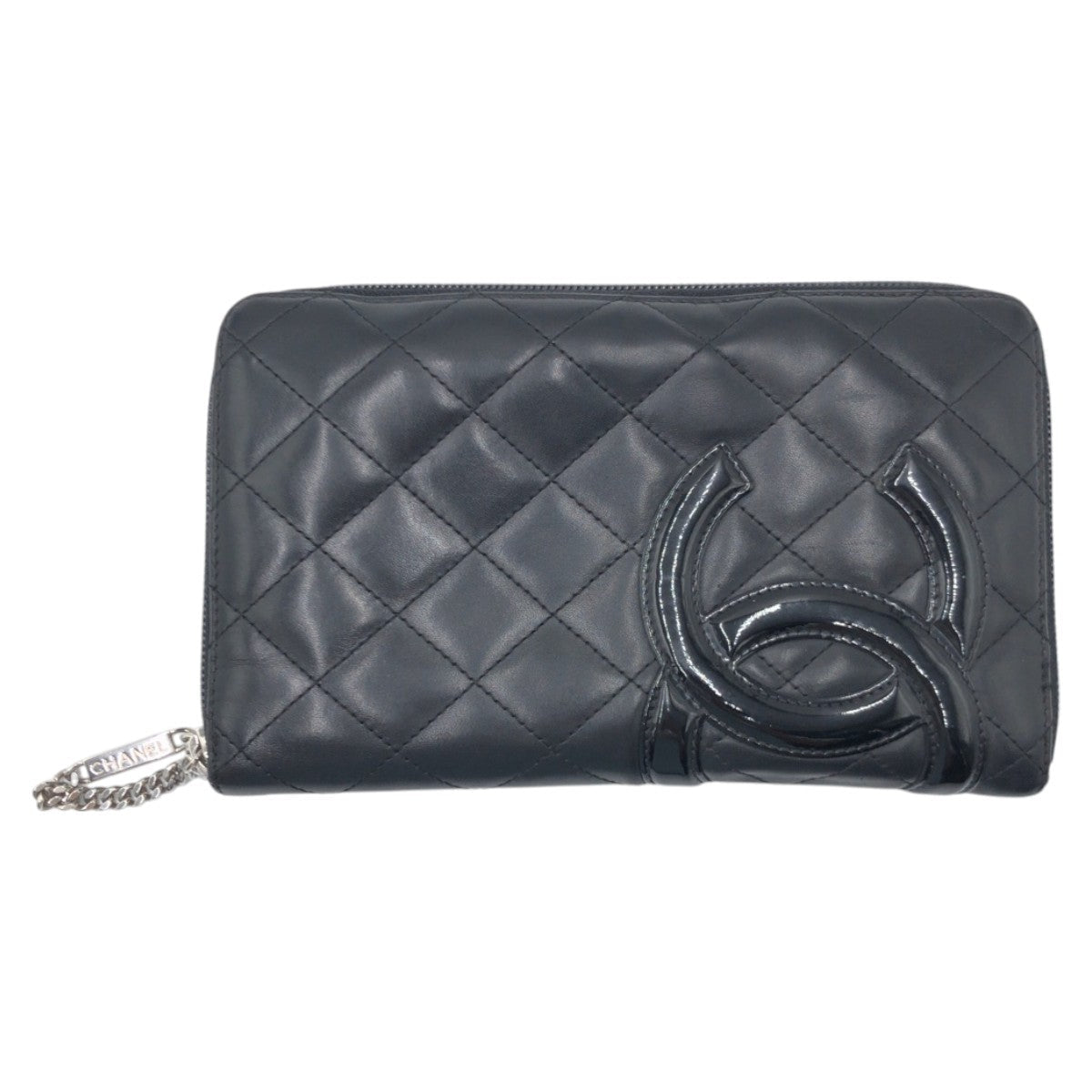 CHANEL Long Wallet Purse leather Black black Long Wallet Purse Cambon COCO Mark Women Used Authentic