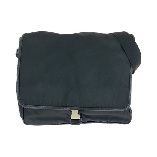 PRADA Shoulder Bag V166 Nylon Black SilverMetal Shoulder Bag Messenger bag Test Triangle With logo Women Used Authentic