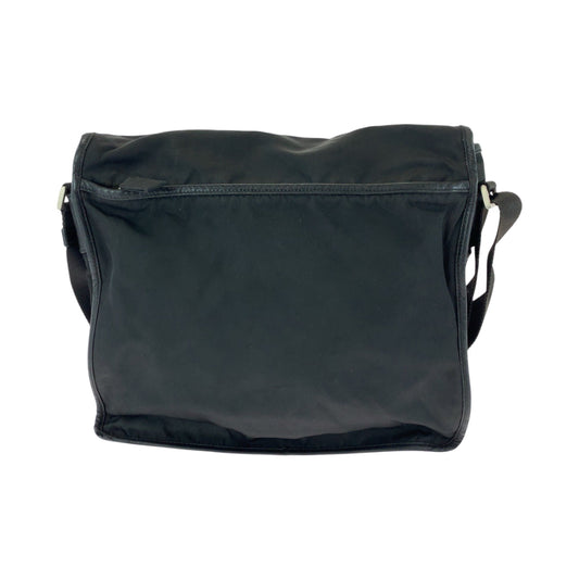 PRADA Shoulder Bag V166 Nylon Black SilverMetal Shoulder Bag Messenger bag Test Triangle With logo Women Used Authentic