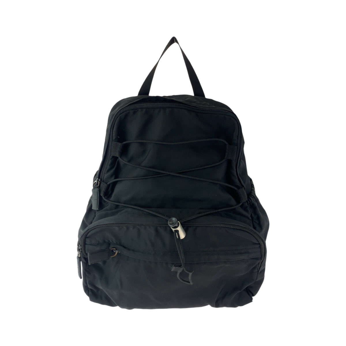 PRADA Backpack V317 Nylon black Backpack Backpack Test Triangle With logo mens(Unisex) Used Authentic