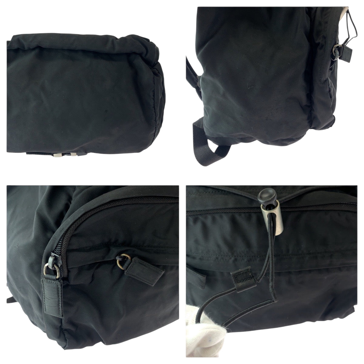 PRADA Backpack V317 Nylon black Backpack Backpack Test Triangle With logo mens(Unisex) Used Authentic