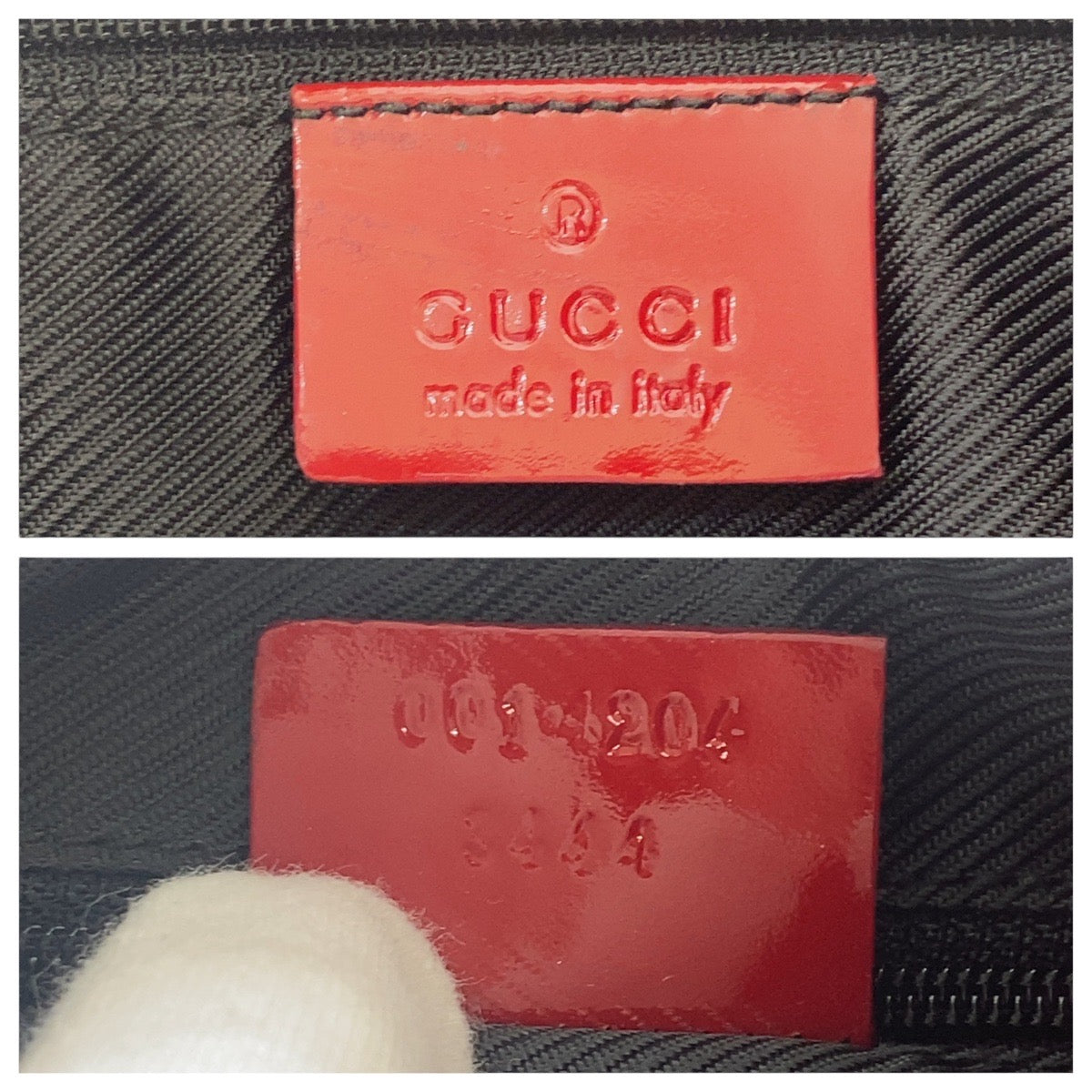 GUCCI Shoulder Bag 001 4204 GG canvas, enamel Red Gold Metal Shoulder Bag Hobo Women Used Authentic