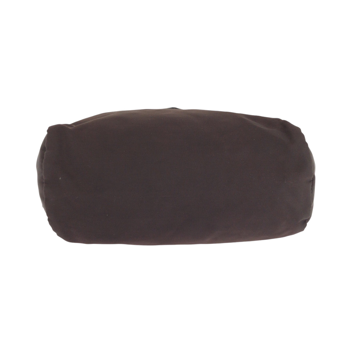 PRADA Pouch Nylon Brown Silver Metal Pouch Cosmetics Pouch Test Triangle With logo Women Used Authentic