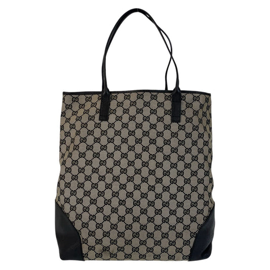 GUCCI Tote Bag 263345 GG canvas, leather gray black black Tote Bag Shoulder Bag Women(Unisex) Used Authentic