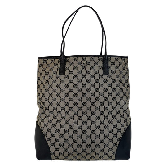 GUCCI Tote Bag 263345 GG canvas, leather gray black black Tote Bag Shoulder Bag Women(Unisex) Used Authentic