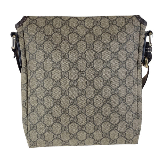GUCCI Shoulder Bag 223666 GG Supreme Canvas Beige Brown SilverMetal Crossbody Shoulder Bag Unisex Women Used Authentic