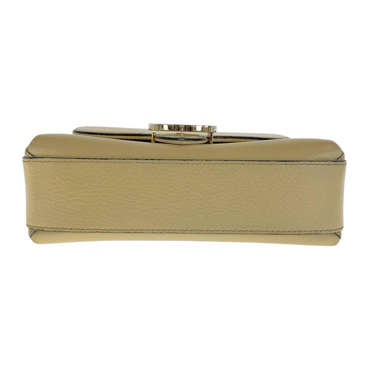 GUCCI Shoulder Bag 607720 leather Ivory Gold Metal Crossbody Chain Shoulder Bag Interlocking Women Used Authentic