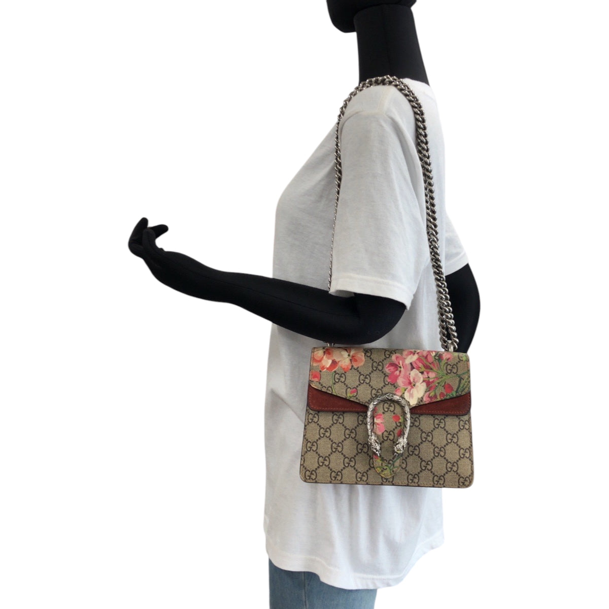 GUCCI Shoulder Bag 421970 GG Supreme Canvas Beige Multicolor SilverMetal GG Blooms Dionysus