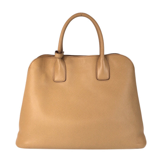 PRADA Handbag leather Beige Gold Metal Handbag Shoulder Bag 2way Safiano Women Used Authentic