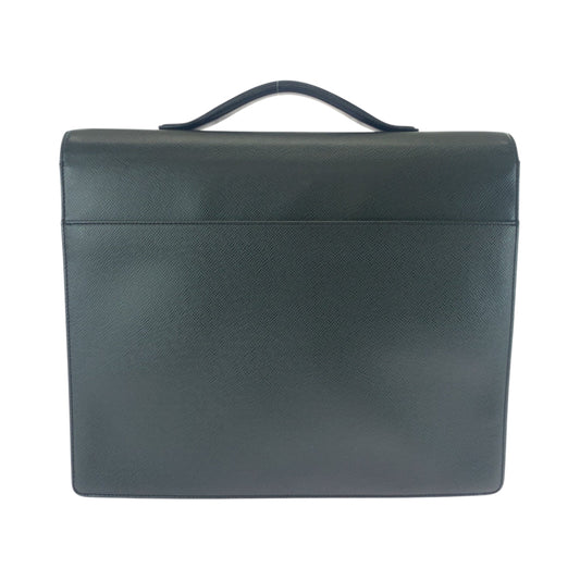 LOUIS VUITTON Business bag M30802 Taiga Ardoise Black SilverMetal Business bag handbag Taiga Kazan mens Used Authentic