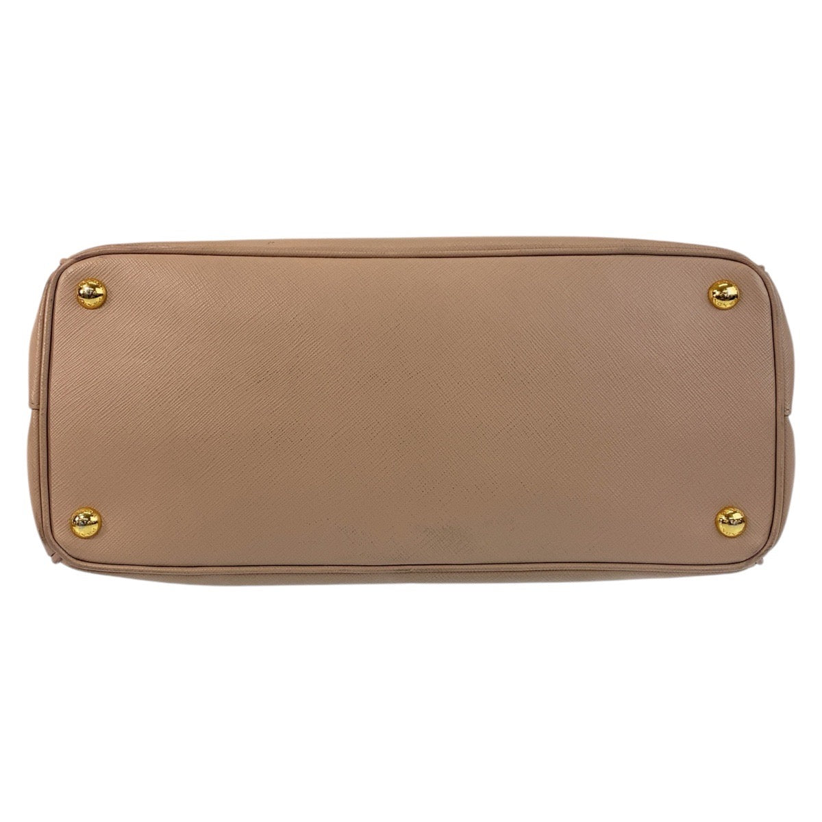 PRADA Handbag leather Beige Pink Beige Gold Metal Handbag Tote Bag Shoulder Bag 2way Safiano Galleria TriangleWith logo Women Used Authentic