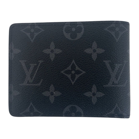 LOUIS VUITTON Bifold Wallet M61695 PVC black black gray Folding wallet Compact wallet Monogram Portefeuille Multripru mens Used Authentic