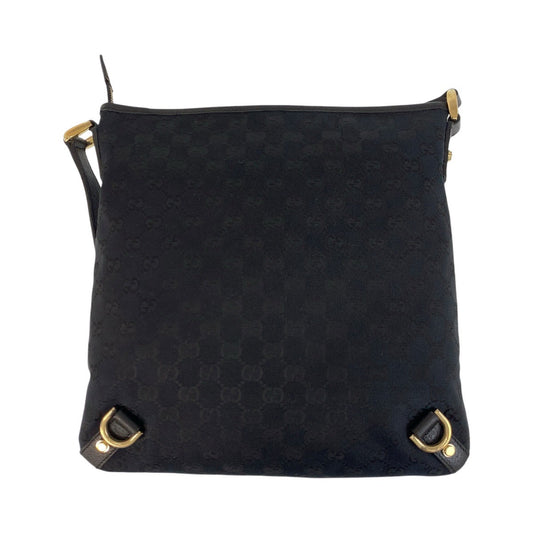 GUCCI Shoulder Bag 131326 GG canvas, leather Black GoldMetal Shoulder Bag Messenger bag Abbey Women Used Authentic