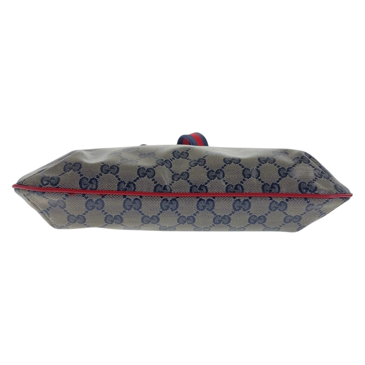 GUCCI Shoulder Bag 189749 Coated canvas Navy Red Gold Metal Crossbody Shoulder Bag Sherry line GG crystal Women(Unisex) Used Authentic