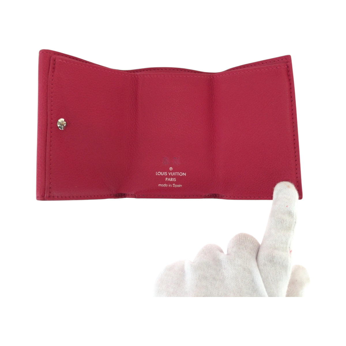 LOUIS VUITTON Tri-fold wallet M67858 leather Pink SilverMetal Folding wallet Compact wallet Portefeuille Rock Mini Women Used Authentic