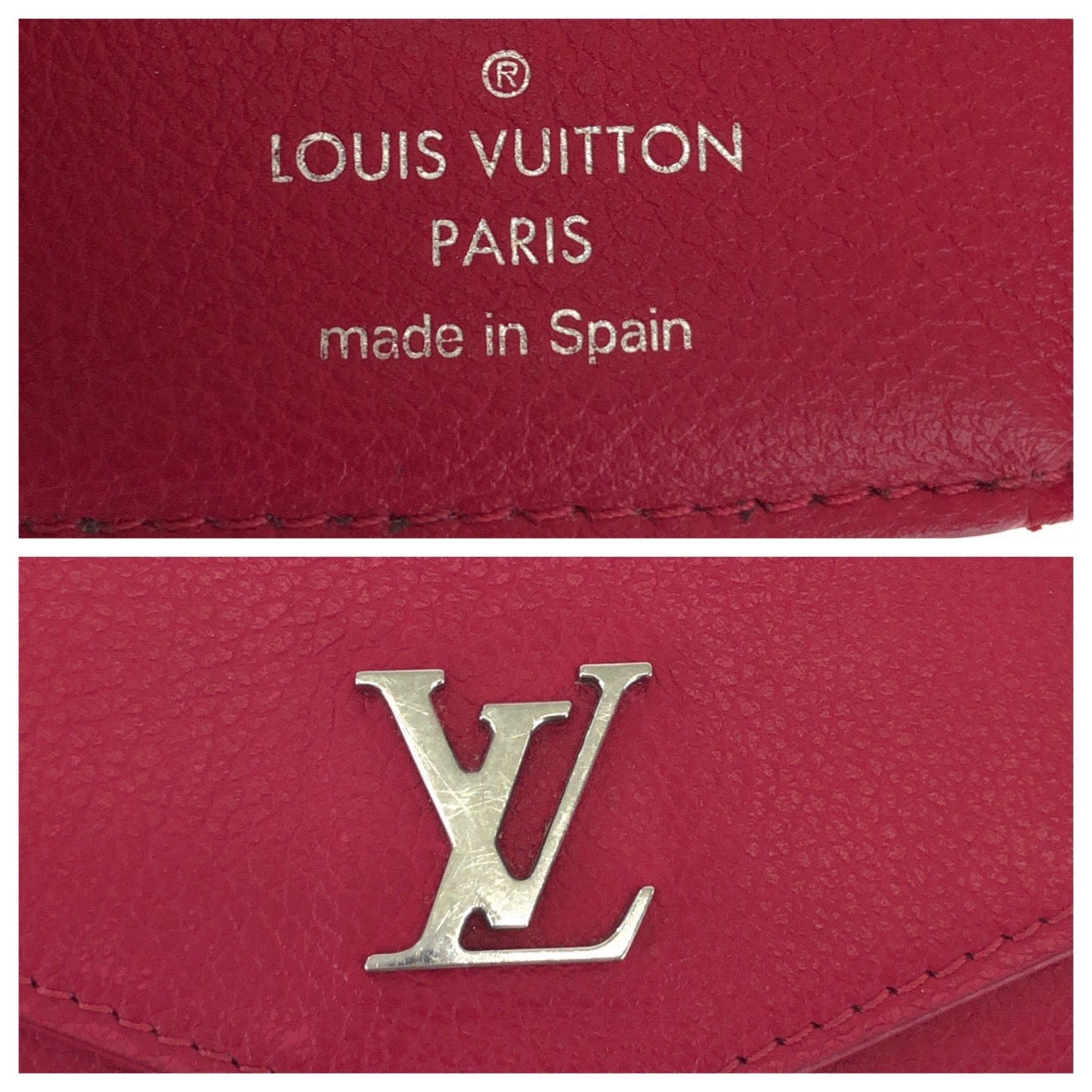 LOUIS VUITTON Tri-fold wallet M67858 leather Pink SilverMetal Folding wallet Compact wallet Portefeuille Rock Mini Women Used Authentic