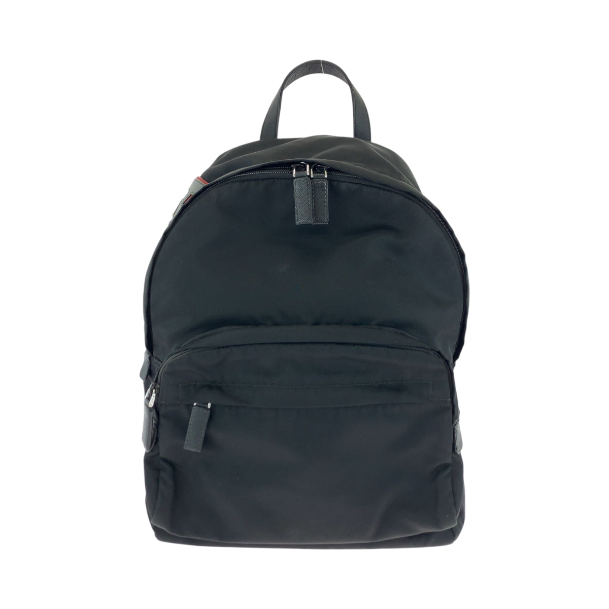 PRADA Backpack 2VZ135 Nylon Black Black Multicolor SilverMetal Backpack Backpack Test Logo patch mens Used Authentic