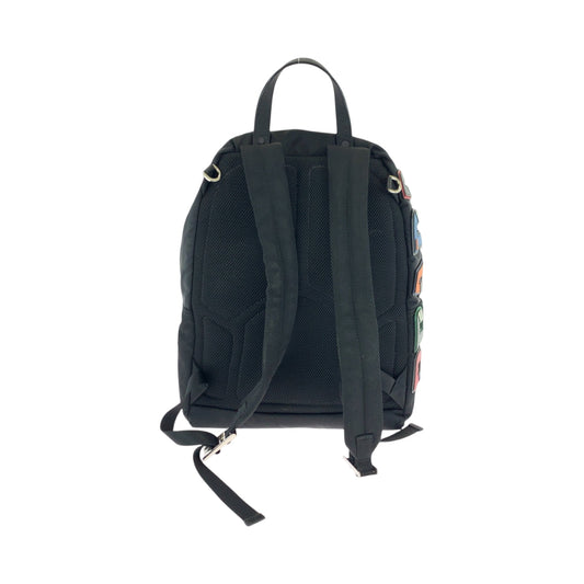 PRADA Backpack 2VZ135 Nylon Black Black Multicolor SilverMetal Backpack Backpack Test Logo patch mens Used Authentic