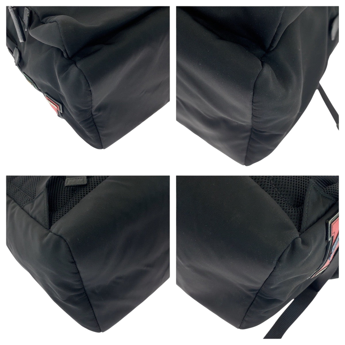 PRADA Backpack 2VZ135 Nylon Black Black Multicolor SilverMetal Backpack Backpack Test Logo patch mens Used Authentic